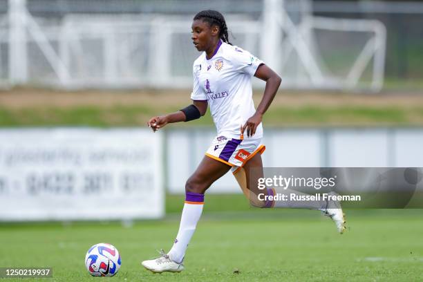 Gabriella Coleman of the Glory in action during the round 20 A-League Women's match between Brisbane Roar and Perth Glory at Perry Park, on April 1...