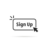 linear simple black sign up button