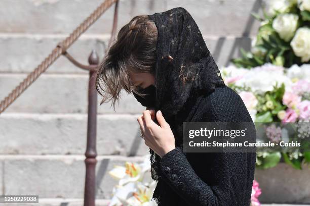 Charlotte Casiraghi attends Elizabeth-Ann De Massy's Funerals at the Monaco Cathedral on June 17, 2020 in Monaco, Monaco.