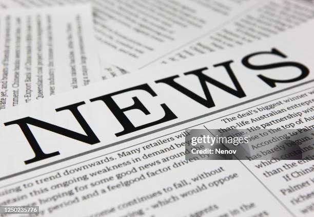 newspaper headlines concept - vintage newspaper front page stock pictures, royalty-free photos & images