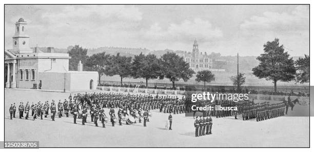 antique photograph of british navy and army: royal welsh fusiliers - regiment stock illustrations