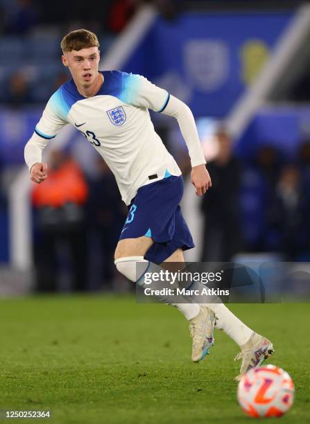 Cole Palmer of England during the International Friendly between England and France U21 at The King Power Stadium on March 25, 2023 in Leicester,...