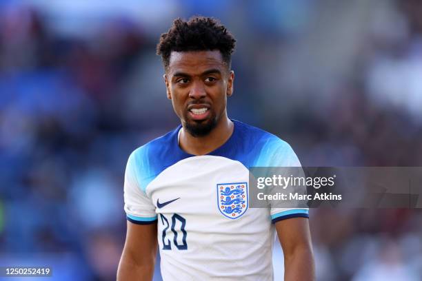 Angel Gomes of England during the International Friendly between England and France U21 at The King Power Stadium on March 25, 2023 in Leicester,...