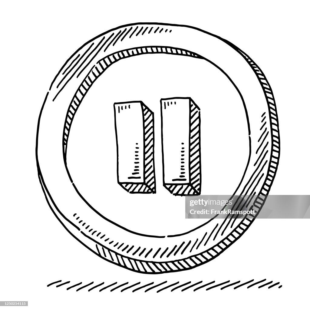 Drawed Pause Note Pause Button Sign Drawing High-Res Vector Graphic - Getty Images