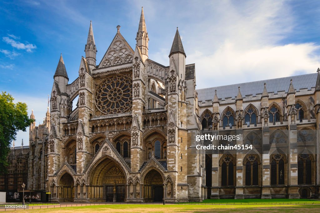 Westminster Abbey in Westminster, London, England, UK. Famous landmark place. Travel destination.