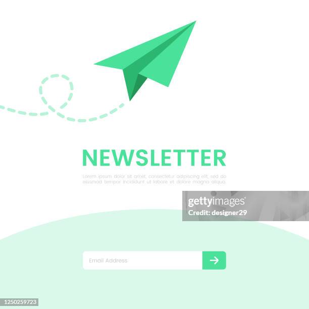 newsletter banner flat design. - mail icon stock illustrations