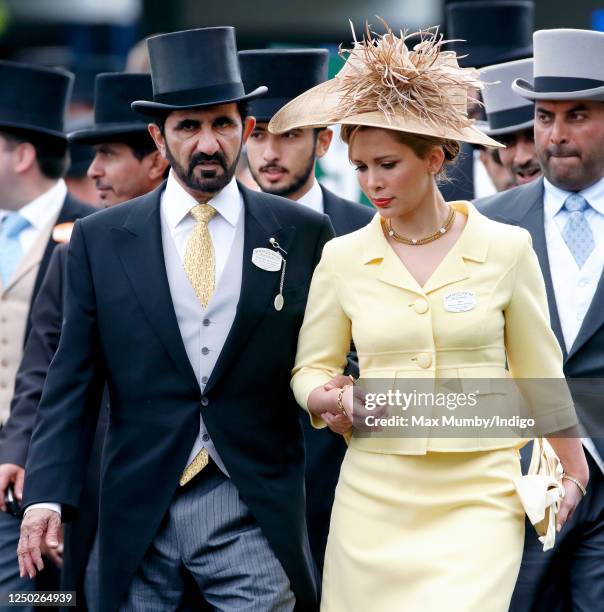 Sheikh Mohammed bin Rashid Al Maktoum and Princess Haya Bint Al Hussein attend day 2 of Royal Ascot at Ascot Racecourse on June 18, 2008 in Ascot,...