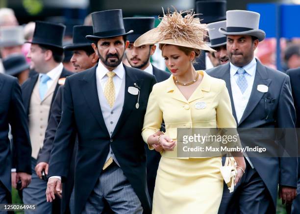Sheikh Mohammed bin Rashid Al Maktoum and Princess Haya Bint Al Hussein attend day 2 of Royal Ascot at Ascot Racecourse on June 18, 2008 in Ascot,...