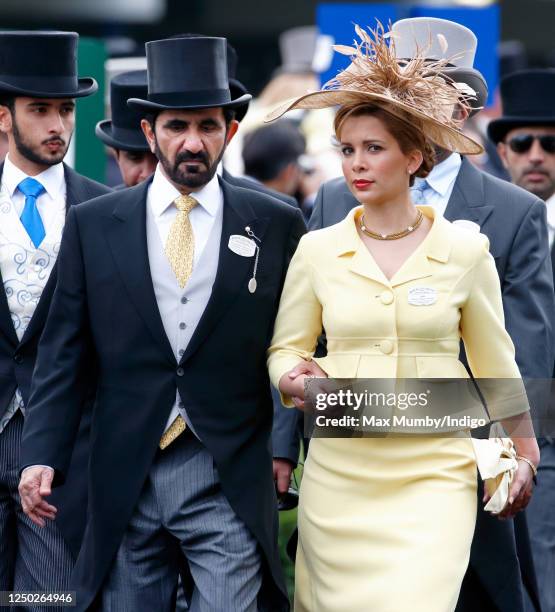 Sheikh Mohammed bin Rashid Al Maktoum and Princess Haya Bint Al Hussein attend day 2 of Royal Ascot at Ascot Racecourse on June 18, 2008 in Ascot,...