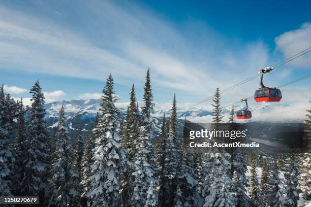 whistler's peak to peak gondola - whistler stock pictures, royalty-free photos & images