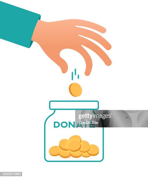 spenden - wohltätigkeitsaktion stock-grafiken, -clipart, -cartoons und -symbole