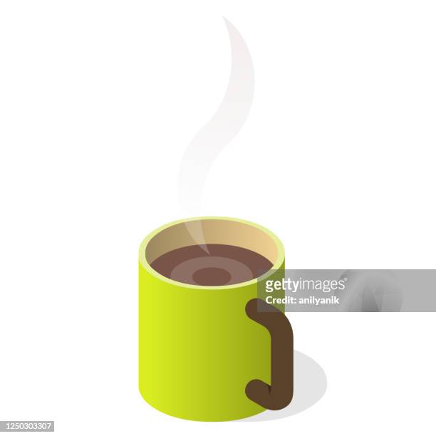 coffee mug with steam - coffee crop stock illustrations