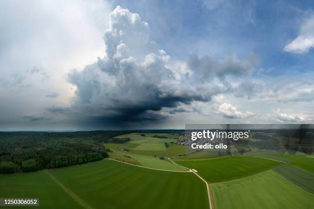 stort annalkande åskmoln - flygfoto - approaching bildbanksfoton och bilder