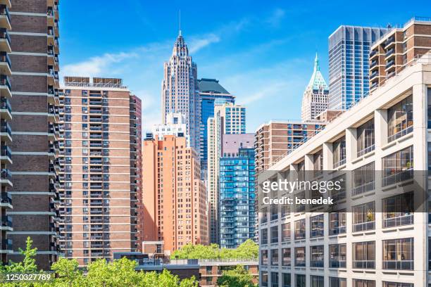 condos and office buildings lower manhattan new york city usa - lower manhattan stock pictures, royalty-free photos & images