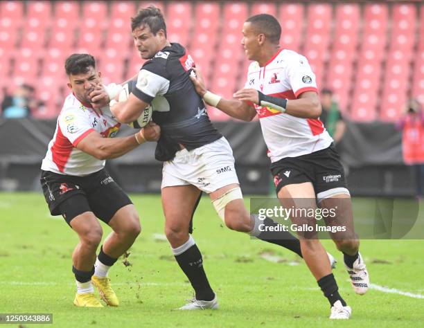 Francois Venter of the Sharks with the ball during the Currie Cup, Premier Division match between Fidelity ADT Lions and Cell C Sharks at Emirates...