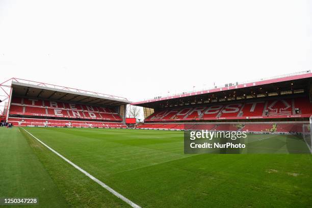 General view inside the City Ground during the Premier League match between Nottingham Forest and Wolverhampton Wanderers at the City Ground,...
