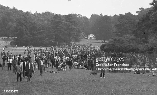 Hippies of the Haight Ashbury celebrate the Summer Solstice in Golden Gate Park, June 21, 1967.