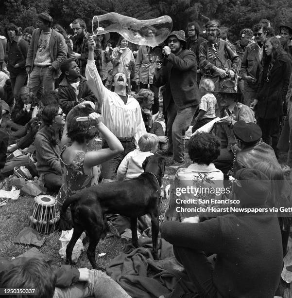 Hippies of the Haight Ashbury celebrate the Summer Solstice in Golden Gate Park, June 21, 1967.