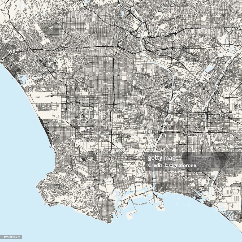 Los Angeles, California Vector Map
