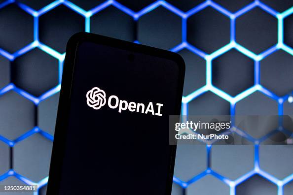 Photo illustration showing ChatGPT and OpenAI research laboratory ...