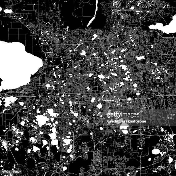 orlando, florida vector map - disney world's magic kingdom stock illustrations