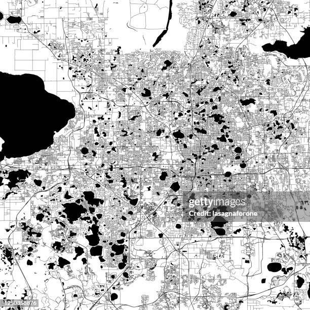 ilustrações, clipart, desenhos animados e ícones de orlando, mapa vetorial da flórida - orange county california