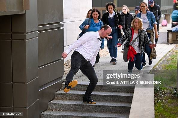 People take part in a Monty Python-inspired