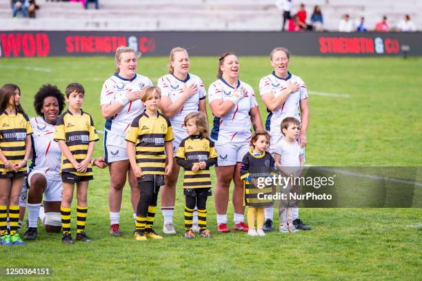 Womens rugby team during national anathems before the womens rugby match between Canada and USA valid for the World Rugby Pacific Four Series 2023...