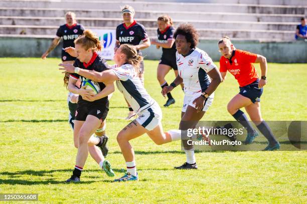 Paige Farries in action during the womens rugby match between Canada and USA valid for the World Rugby Pacific Four Series 2023 played at Estadio...