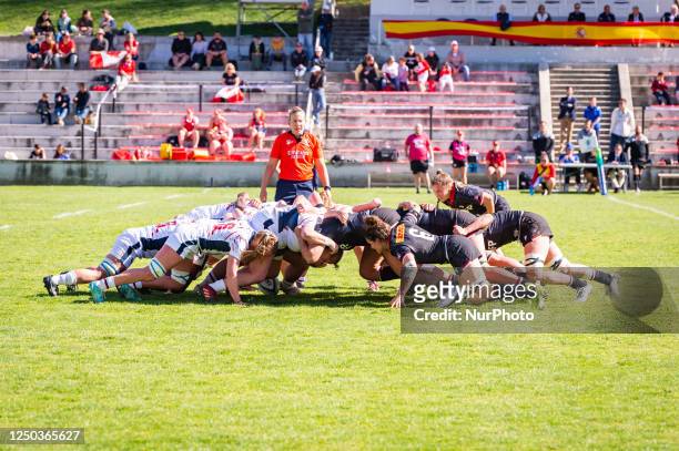 And Canada womens rugby teams in action during the rugby match between Canada and USA valid for the World Rugby Pacific Four Series 2023 played at...