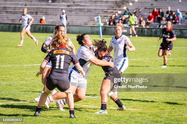 Fabiola Forteza in action during the womens rugby match between Canada and USA valid for the World Rugby Pacific Four Series 2023 played at Estadio...