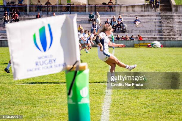 McKenzie Hawkins in action during the womens rugby match between Canada and USA valid for the World Rugby Pacific Four Series 2023 played at Estadio...