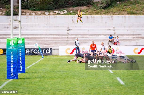 And Canada womens rugby teams in action during the rugby match between Canada and USA valid for the World Rugby Pacific Four Series 2023 played at...