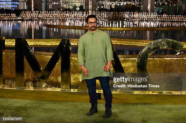 Bollywood actor Aamir Khan during the inauguration of the Nita Mukesh Ambani Cultural Centre , at Bandra-Kurla Complex , Bandra , on March 31, 2023...