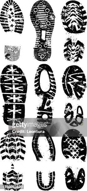 footprints - shoe print vector stock illustrations