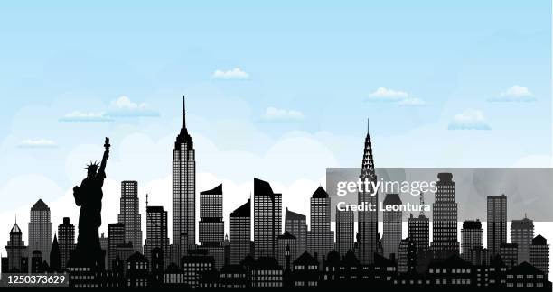 new york (all buildings are moveable and complete) - new york skyline stock illustrations