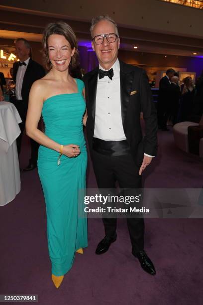 Anna Planken and Jens Gideon during the Blauer Ball at Grand Elysee Hamburg Hotel on April 1, 2023 in Hamburg, Germany.