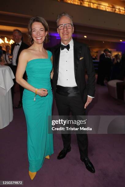 Anna Planken and Jens Gideon during the Blauer Ball at Grand Elysee Hamburg Hotel on April 1, 2023 in Hamburg, Germany.