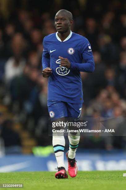Golo Kante of Chelsea during the Premier League match between Chelsea FC and Aston Villa at Stamford Bridge on April 1, 2023 in London, United...