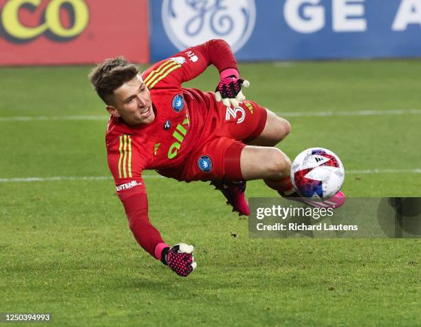 April 1 In first half action, Charlotte goalkeeper George Marks blocks a shot. The Toronto FC took on the Charlotte FC in MLS soccer action at BMO...