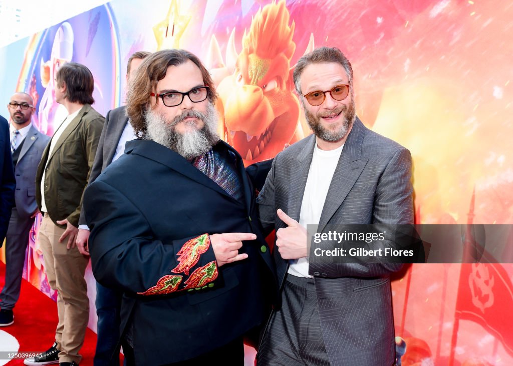 Seth Rogan Mario Jack Black and Seth Rogen at the premiere of