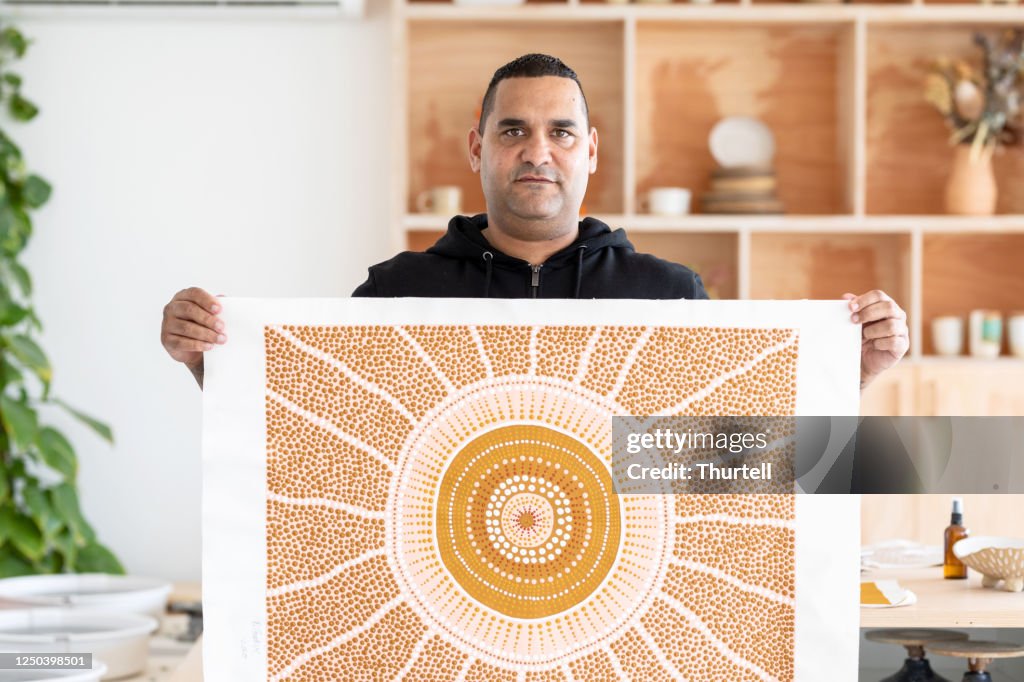 Portrait Of Indigenous Aboriginal Australian Artist