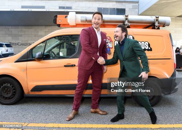 Chris Pratt and Charlie Day at the premiere of "The Super Mario Bros. Movie" held at Regal L.A. Live on April 1, 2023 in Los Angeles, California.