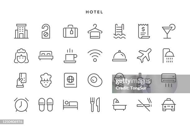 hotel icons - airline food stock-grafiken, -clipart, -cartoons und -symbole