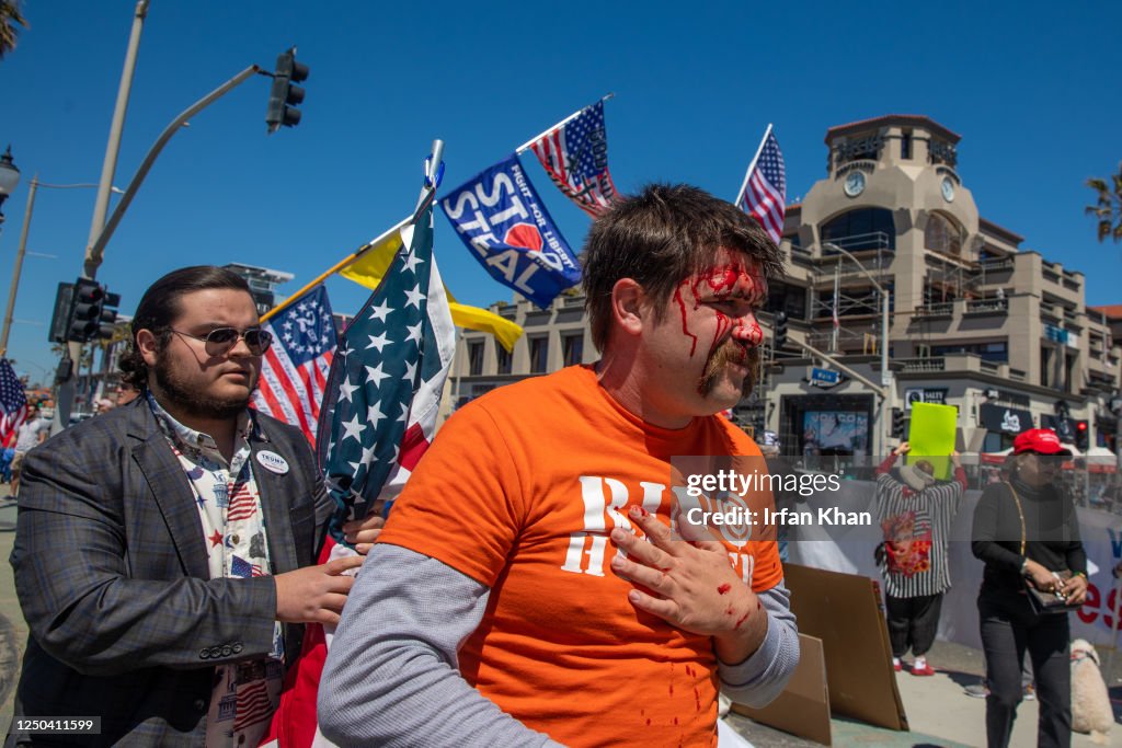 Pro-Trump rally in Huntington Beach.