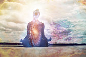 Inner peace and chakra. Yoga and meditation concept.