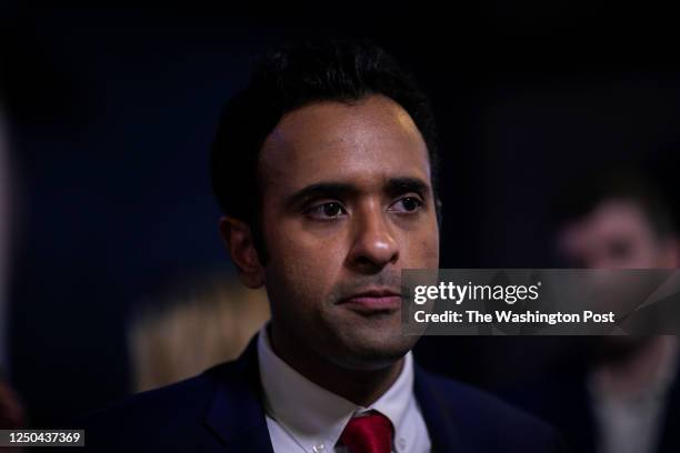 Vivek Ramaswamy attends a fundraising event in West Chester Township, OH on March 11, 2023. Ramaswamy is a 37-year-old Indian-American who made his...