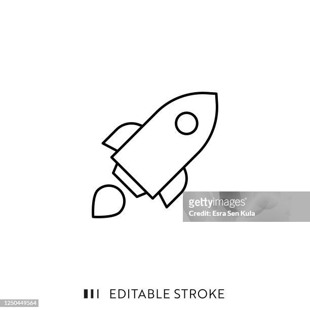startup icon with editable stroke and pixel perfect. - rocket stock illustrations