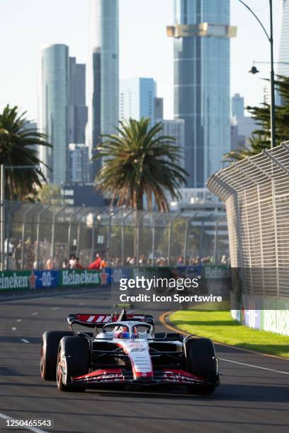 Nico Hulkenberg driving for MoneyGram Haas F1 Team during The Australian Formula One Grand Prix Race on April 02 at The Melbourne Grand Prix Circuit...