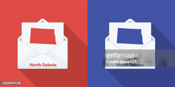 usa election mail in voting: north dakota - electoral college map 2020 stock illustrations